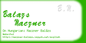 balazs maczner business card